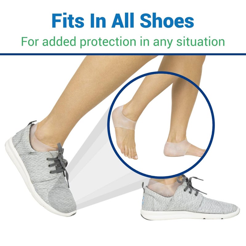 ViveSole Silicone Heel Protectors (2 Pairs) - Gel Guard for Women and Men Moisturizing Relief Blister  Cracked Foot  Plantar Fasciitis  Spurs Soft Cushion Support Protective Insert Sleeve - Image 3